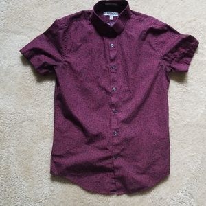 Floral print short sleeve button down shirt